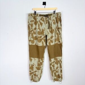 The North Face Mens XL Olive Green‎ Camo Hiking Pants Belt Waist Joggers Nylon